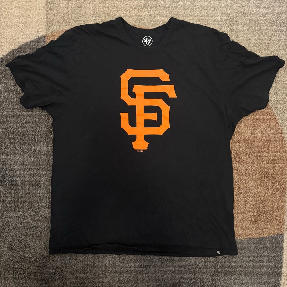 47 MLB San Francisco Giants Men's Black Orange Logo Tee Shirt